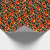 Rood Sinaasappel Poppies Drama Cadeaupapier (Hoek)