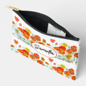 Rood Sinaasappel Poppy Aquarel Bloemlint Etui (Open)