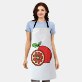 Rood Sinaasappel Schort (Gedragen)