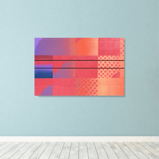 Rood & Sinaasappel - Street Art Collectie Canvas Afdruk (Insitu (Houten vloer))