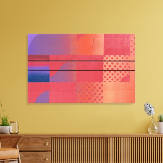 Rood & Sinaasappel - Street Art Collectie Canvas Afdruk (Insitu (Woonkamer))