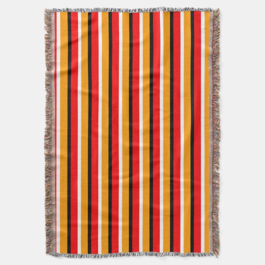 Rood Sinaasappel strepen Pattern Design Deken (Voorkant Verticaal)