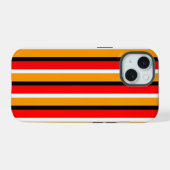 Rood Sinaasappel strepen Pattern Design iPhone 15 Case (Achterkant horizontaal)