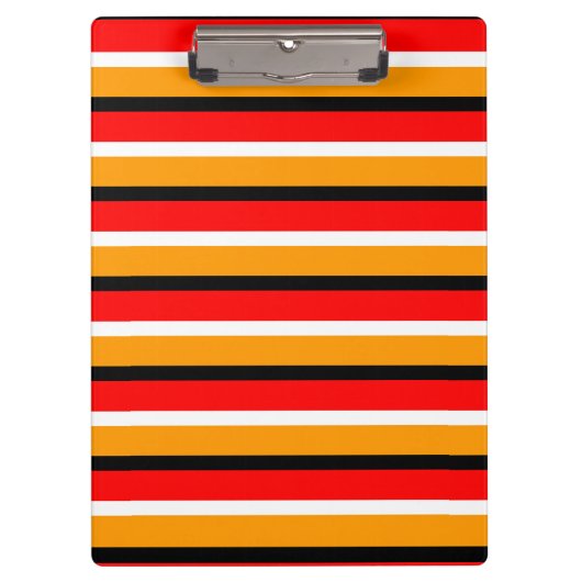 Rood Sinaasappel strepen Pattern Design Klembord (Voorkant)