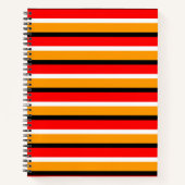 Rood Sinaasappel strepen Pattern Design Notitieboek (Voorkant)