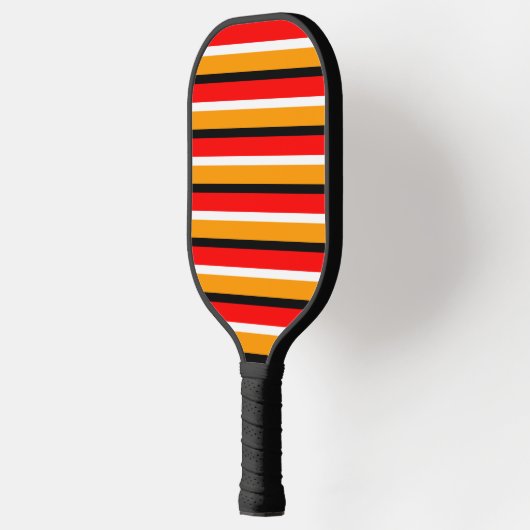 Rood Sinaasappel strepen Pattern Design Pickleball Paddle (Links)