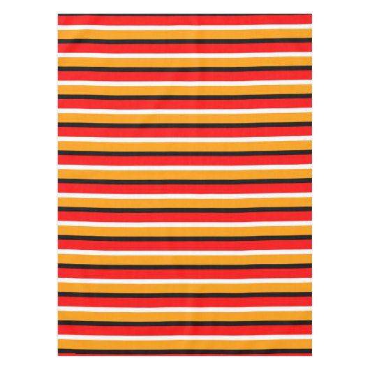 Rood Sinaasappel strepen Pattern Design Tafelkleed (Voorkant)