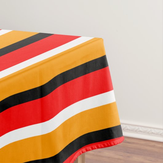 Rood Sinaasappel strepen Pattern Design Tafelkleed (Voorbeeld)