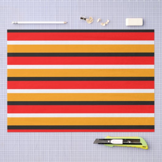 Rood Sinaasappel strepen Pattern Design Tissuepapier (Craft)