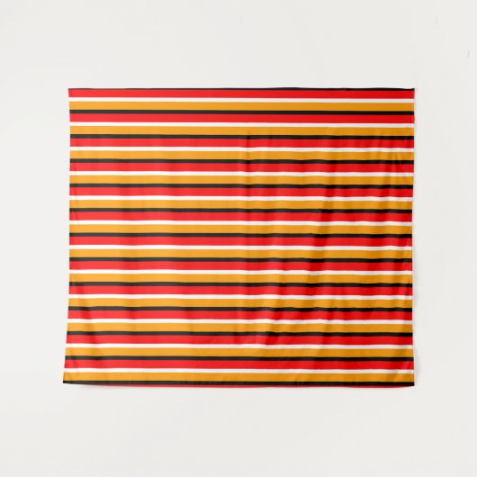 Rood Sinaasappel strepen Pattern Design Wandkleed (Voorkant (horizontaal))