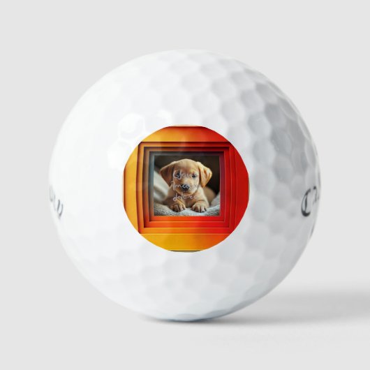  rood Sinaasappel Sunset Gradient Lijst Golfballen (Voorkant)
