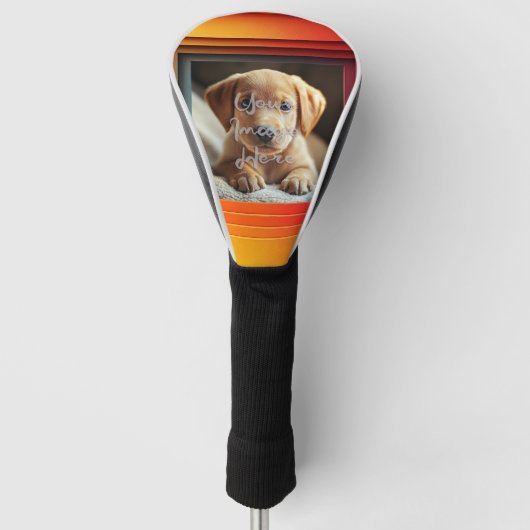 rood Sinaasappel Sunset Gradient Lijst Golfheadcover (Voorkant)