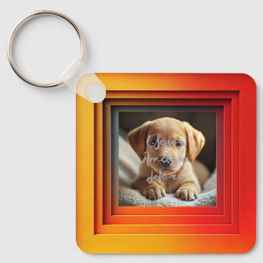 rood Sinaasappel Sunset Gradient Lijst Sleutelhanger (Voorkant)