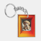  rood Sinaasappel Sunset Gradient Lijst Sleutelhanger (Voorkant Links)