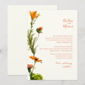 Rood Sinaasappel Vers Bloem Kaart (Voorkant / Achterkant)