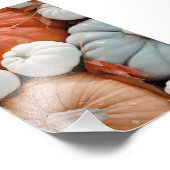 Rood Sinaasappel Wit Blauw Pompoenen Foto Afdruk (Hoek)