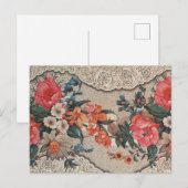rood sinaasappel wit bloempatroon briefkaart (Voorkant / Achterkant)