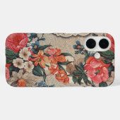  rood sinaasappel wit bloempatroon Case-Mate iPhone case (Achterkant (horizontaal))