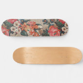  rood sinaasappel wit bloempatroon persoonlijk skateboard (Horizontaal)