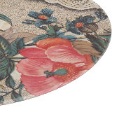  rood sinaasappel wit bloempatroon snijplank (Hoek)