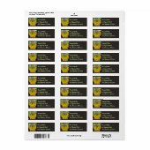 Rood Sinaasappel Zinnia Waterverf Fine Floral Etiket (Full Sheet)