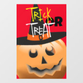 rood sinaasappel zwart, pompoen heks halloween raamsticker (Vel)