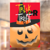 rood sinaasappel zwart, pompoen heks halloween raamsticker (Vel 2)