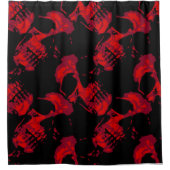 Rood Skulls Shower Curtain Douchegordijn (Voorkant)