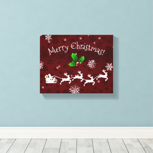 Rood Slapje en Reindeercanvas Canvas Afdruk (Insitu (Houten vloer))