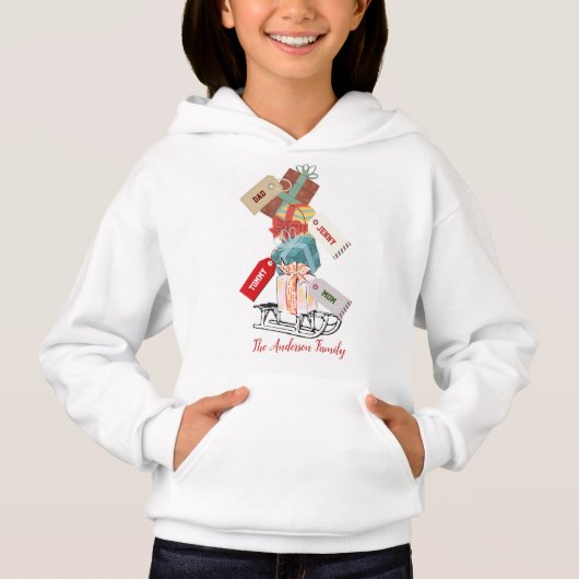 Rood Sleight Schattige  Retro Naam Kerst Kinder (Voorkant)