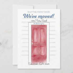 Rood Sluit de voordeur Aankondiging Kaart