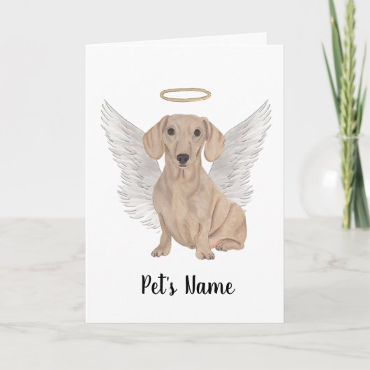 Rood Smooth Dachshund Sympathie Memorial Kaart (Voorkant)