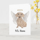 Rood Smooth Dachshund Sympathie Memorial Kaart (Gele Bloem)