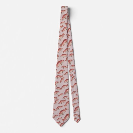 Rood Snapper Zoutwater Vis Patroon Stropdas (Voorkant)