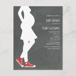 Rood Sneakers Baby Baby shower Kaart