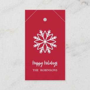 ROOD SNEEUWVLOK DIY KERST CADEAU LABEL