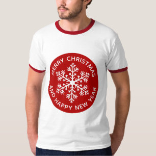 Rood Sneeuwvlok Feestelijk T-shirt