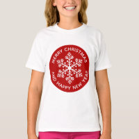 Rood Sneeuwvlok Feestelijk T-shirt (Kind)