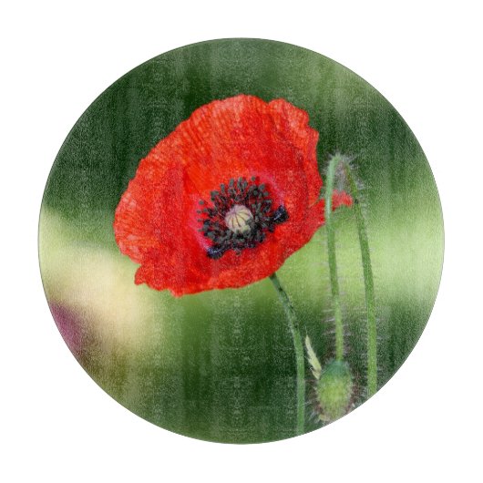 Rood snijbord voor papaverzaad snijplank (Voorkant)