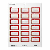 Rood snijstaar Snowflakes Brede Adresetiketten Etiket (Full Sheet)