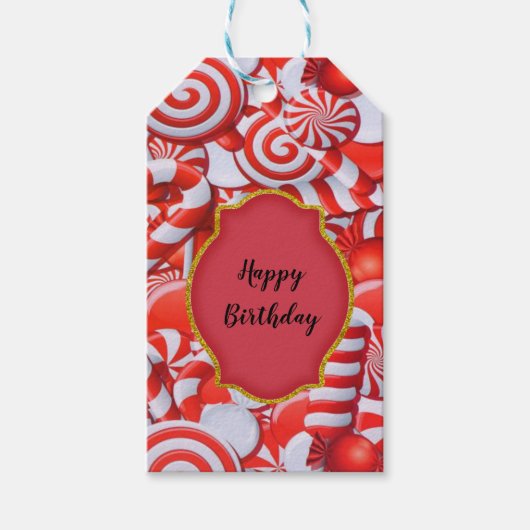 Rood snoep cadeaulabel (Voorkant)