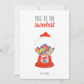 Rood Snoep Gumball Sweetest Valentijn Feestdagenkaart (Voorkant)