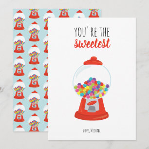 Rood Snoep Gumball Sweetest Valentijn Feestdagenkaart