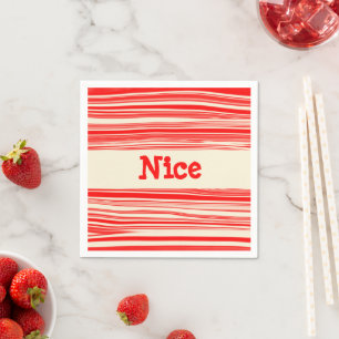 Rood Snoep Stripes Nice kerst  Servet