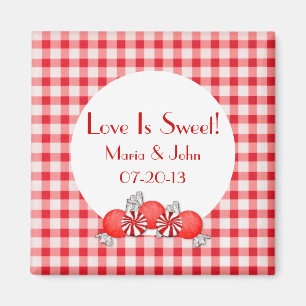 Rood Snoep Wedding Favor Magnet