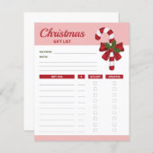 Rood snoepgoed en bont - kerstcadeaulijstplannen (Voorkant / Achterkant)