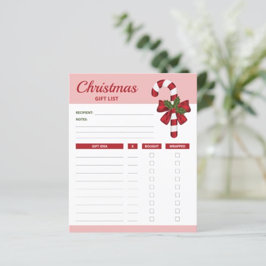 Rood snoepgoed en bont - kerstcadeaulijstplannen (Staand voorkant)