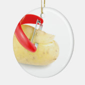 Rood snoepgoed op witte achtergrond keramisch ornament (Links)