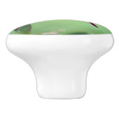 Rood snoepje op Dogwood Fruit Keramische Knop (Zijkant)