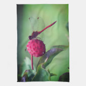 Rood snoepje op Dogwood Fruit Theedoek (Verticaal)